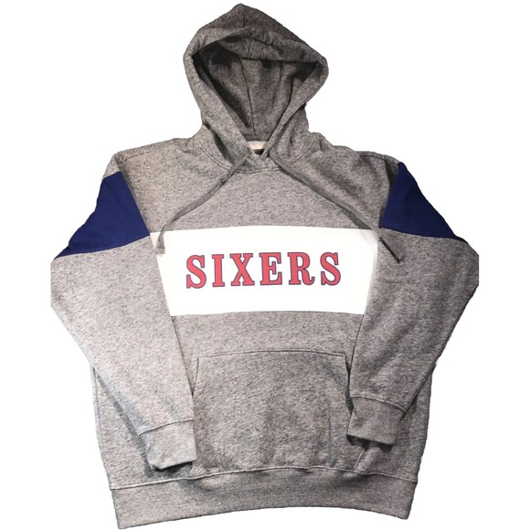 New Men’s Philadelphia Sixers 76ers Colorblock Tailgate Hoodie Size Small NBA - Picture 1 of 5